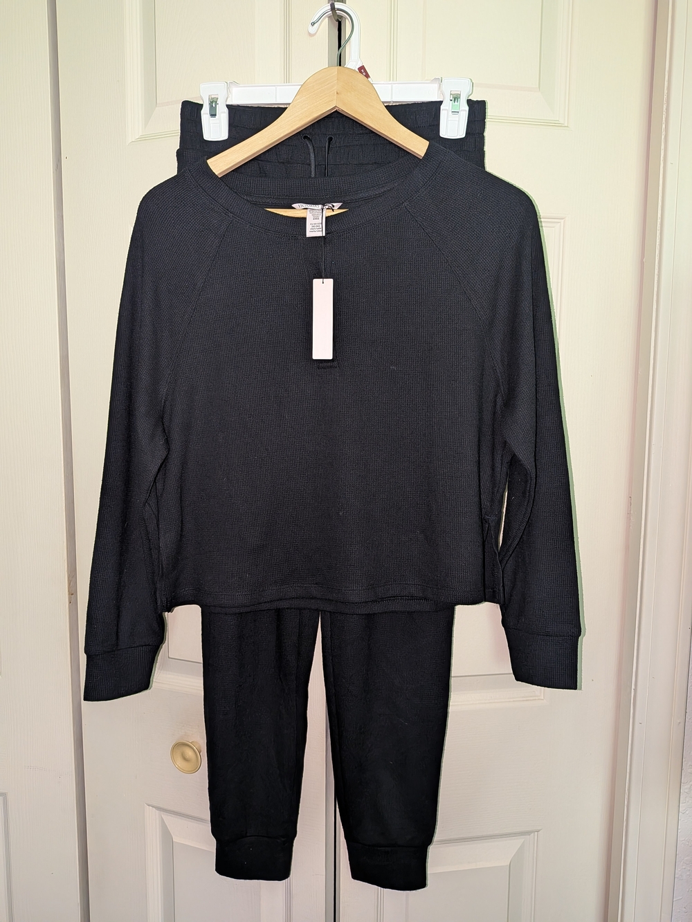 Victoria's Secret Black Long Sleeve Top & Jogger Pajama Set